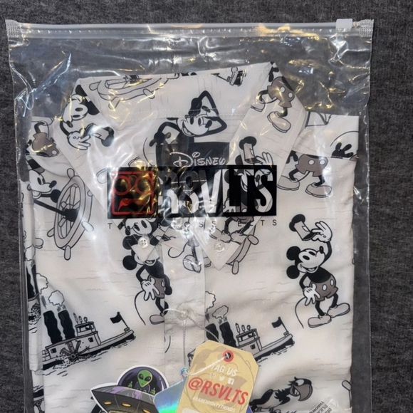 NEW W/Tag RSVLTS Men's Limited Disney 100 Steamboat Mickey Kunuflex Shirt  Large - Picture 4 of 4